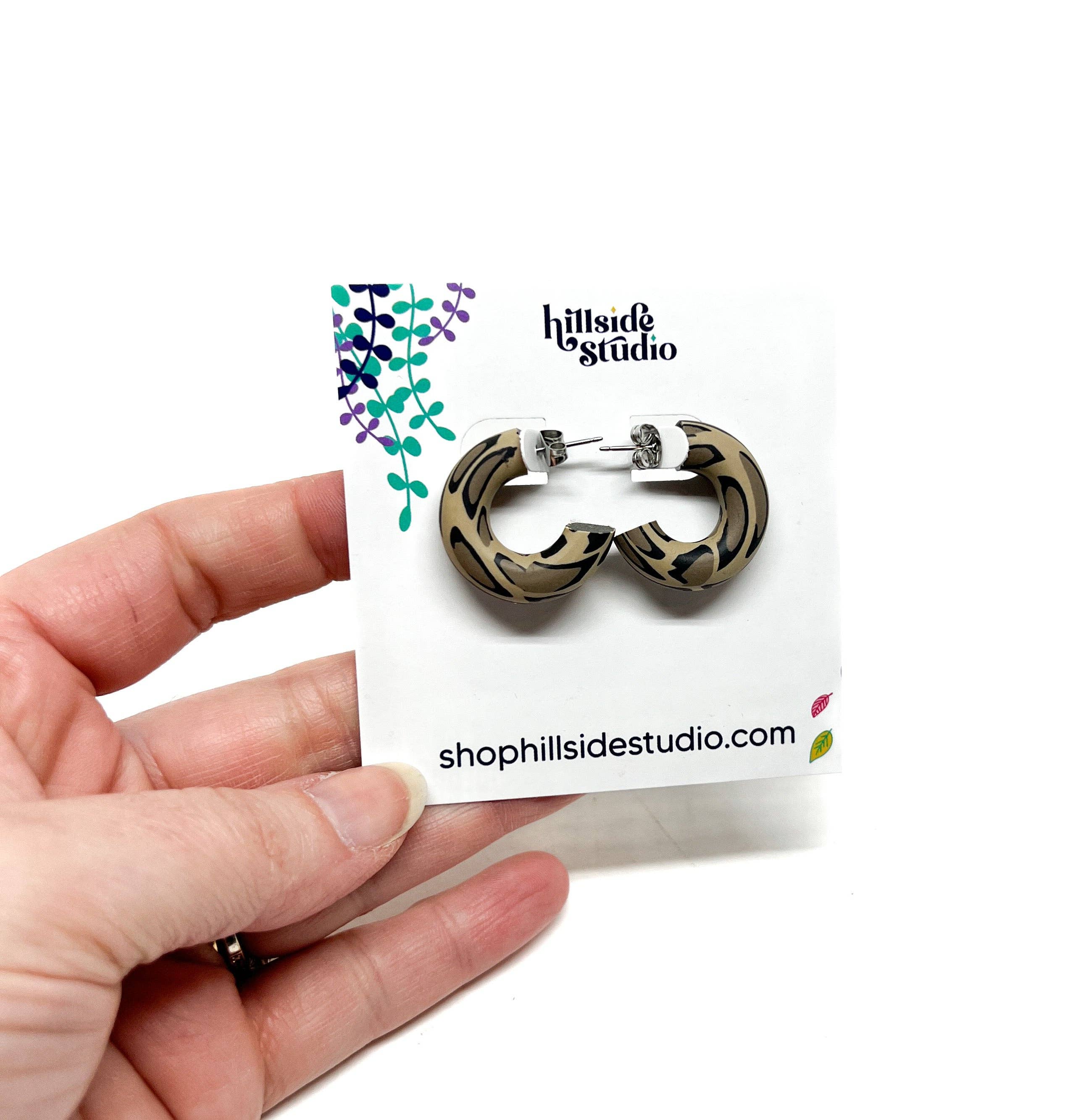 Hillside Studio - Wholesale Hoop Earrings - Becca Hoops - Leopard Print2