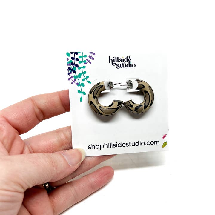 Hillside Studio - Wholesale Hoop Earrings - Becca Hoops - Leopard Print2