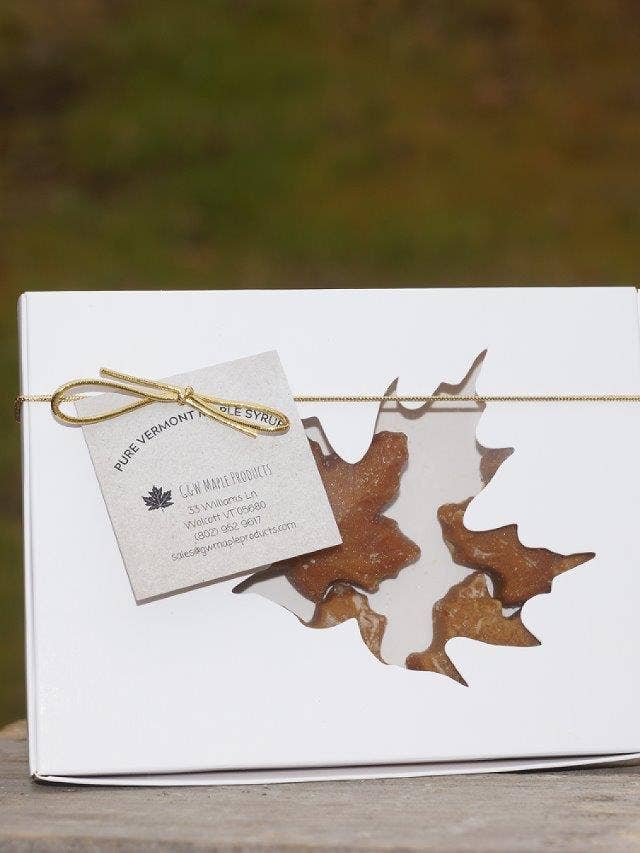 large box of maple candy for wholesale by G&W Maple Products