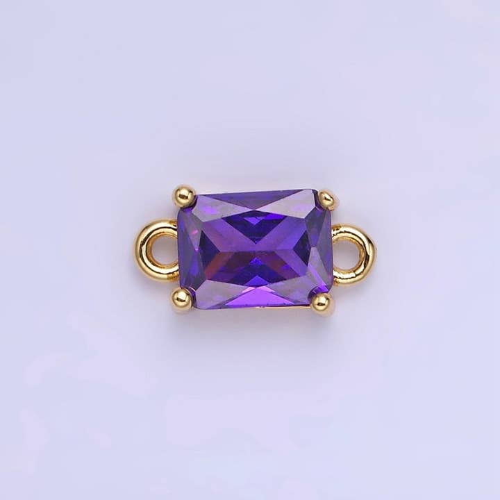 Aim Eternal - Wholesale Individual Charm/Pendant - 14K Gold Filled CZ Baguette Connector | G422 - G429