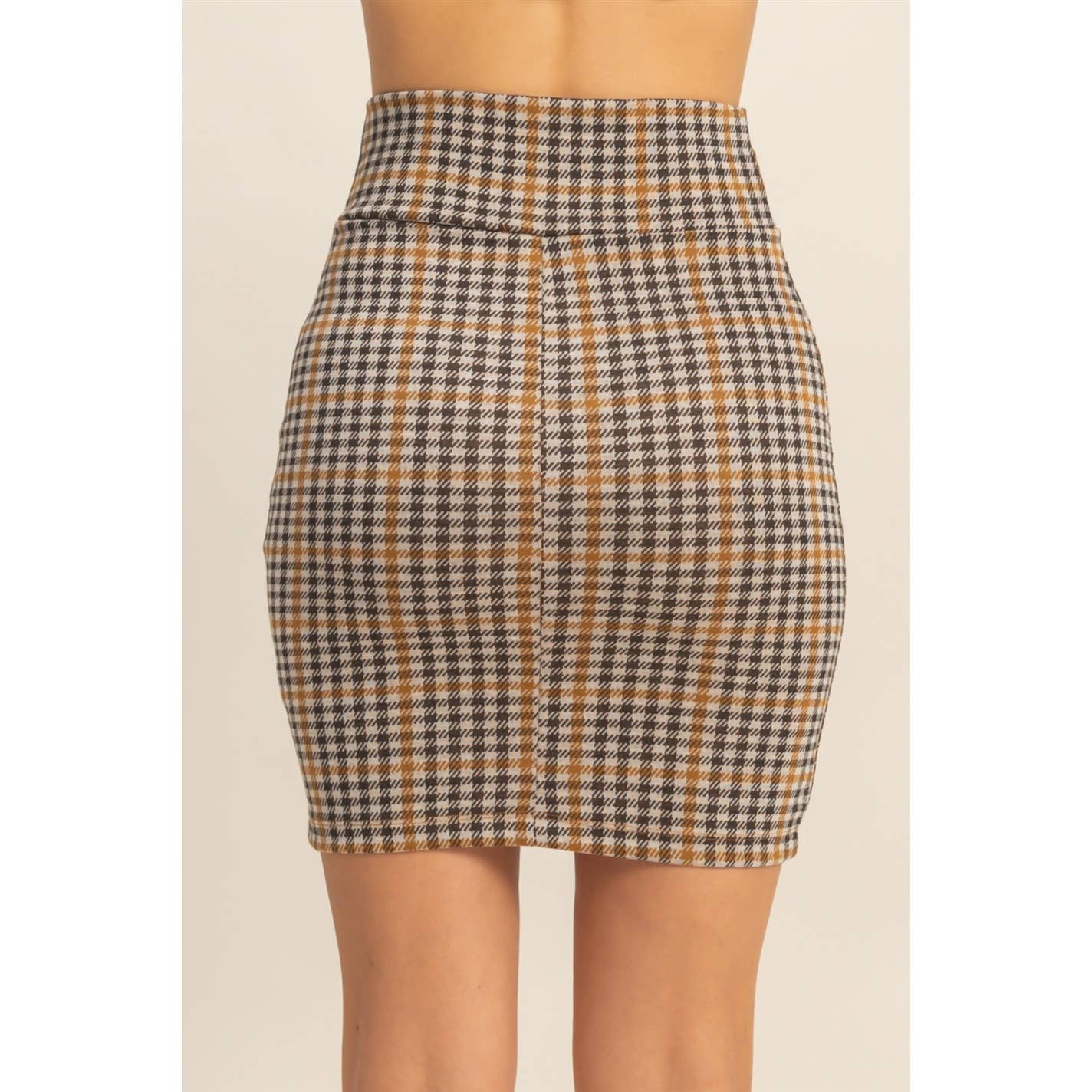 HYFVE - Wholesale Skirt - Women's - Houndstooth High-Waisted Mini Skirt7
