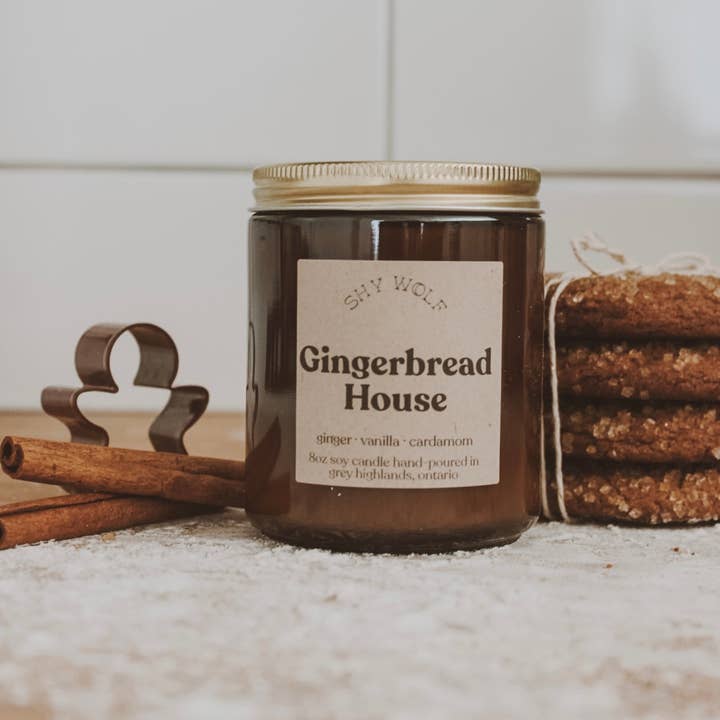 Shy Wolf Candles - Wholesale Jar/Filled Candle - Gingerbread House
