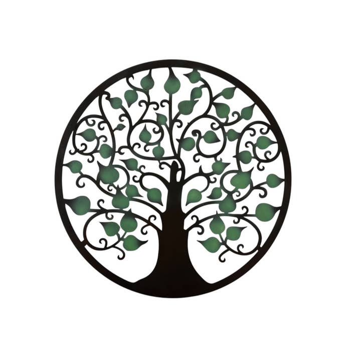 Tree of Life Metal Wall Art Round Home Garden Decor Ornament for wholesale by vidh imports