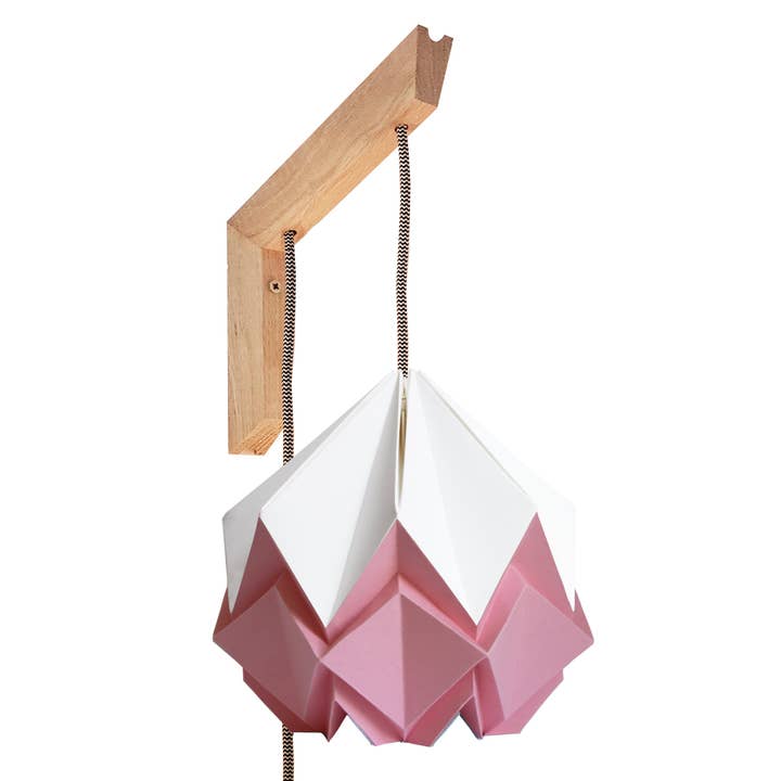 Tedzukuri Atelier - Venta al por mayor Lámparas de pared - Lámpara de pared en origami, soporte de madera con bicolor
