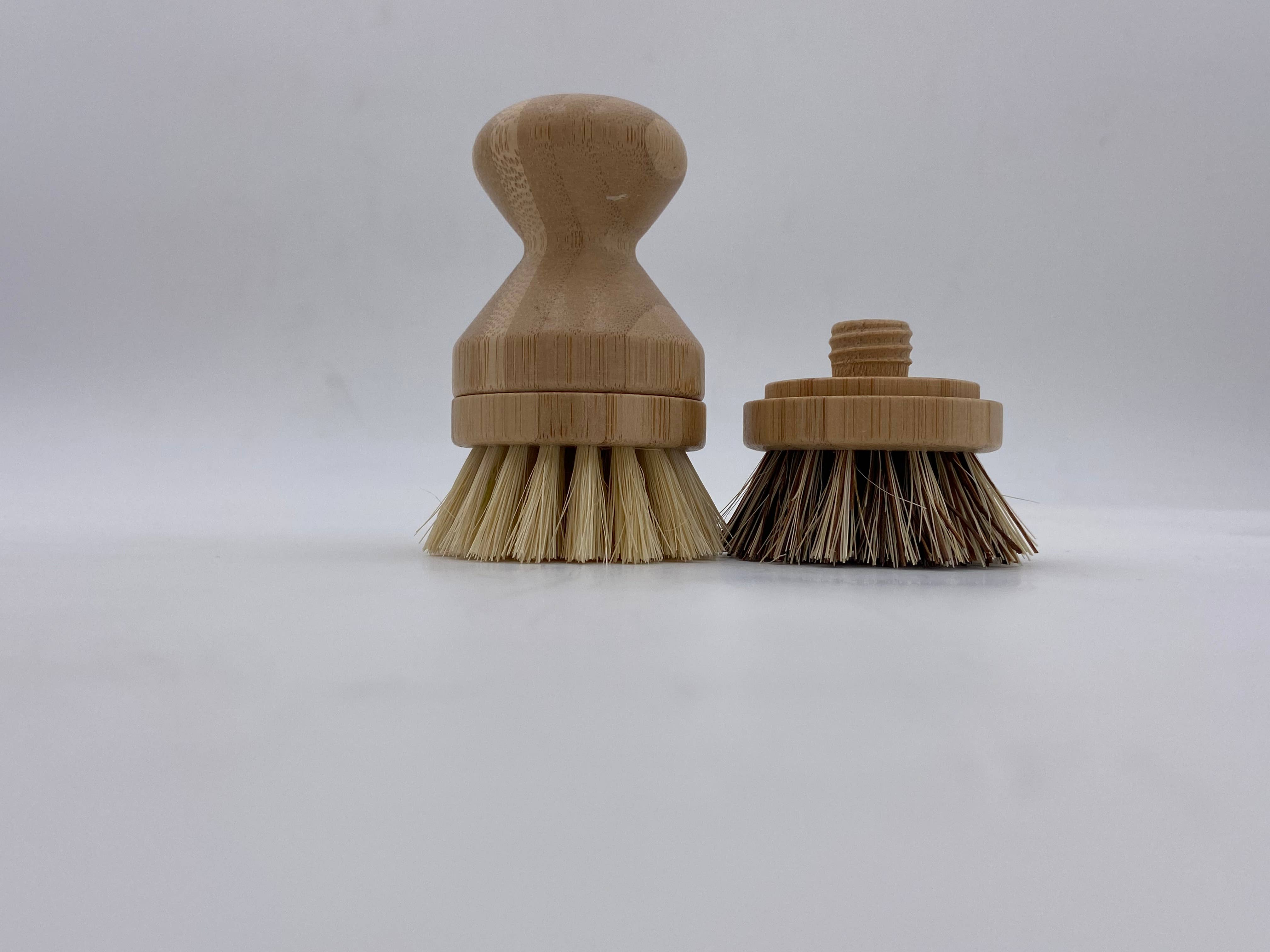 Zefiro - Wholesale Cleaning Brush - New - Bamboo Soft Bristle Pot Scrubber With replaceable head1