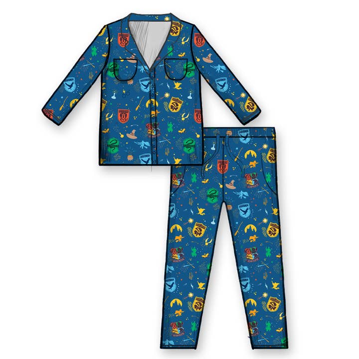 Bellabu Bear - Wholesale Sleepwear Set - Men's - Harry Potter House Pride Bamboo Adult Robe Bamboo Men's Pajama Set
