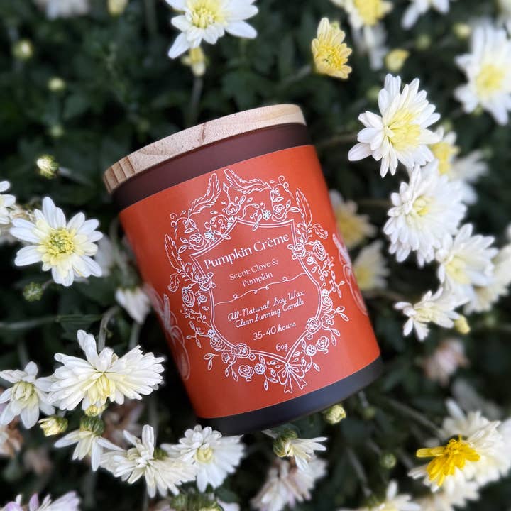 Crème de Citrouille - Bougie d'Automne 100% Naturelle pour la vente par Feather & Flame Inc
