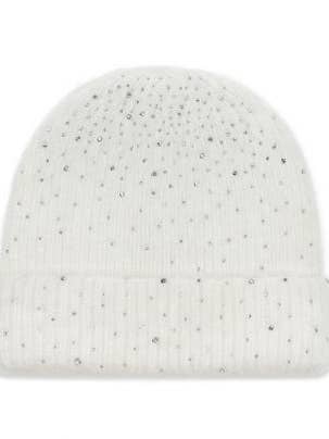 RHINESTONE STUDDED KNIT BEANIE HAT for wholesale by Pink Irene Wholesale