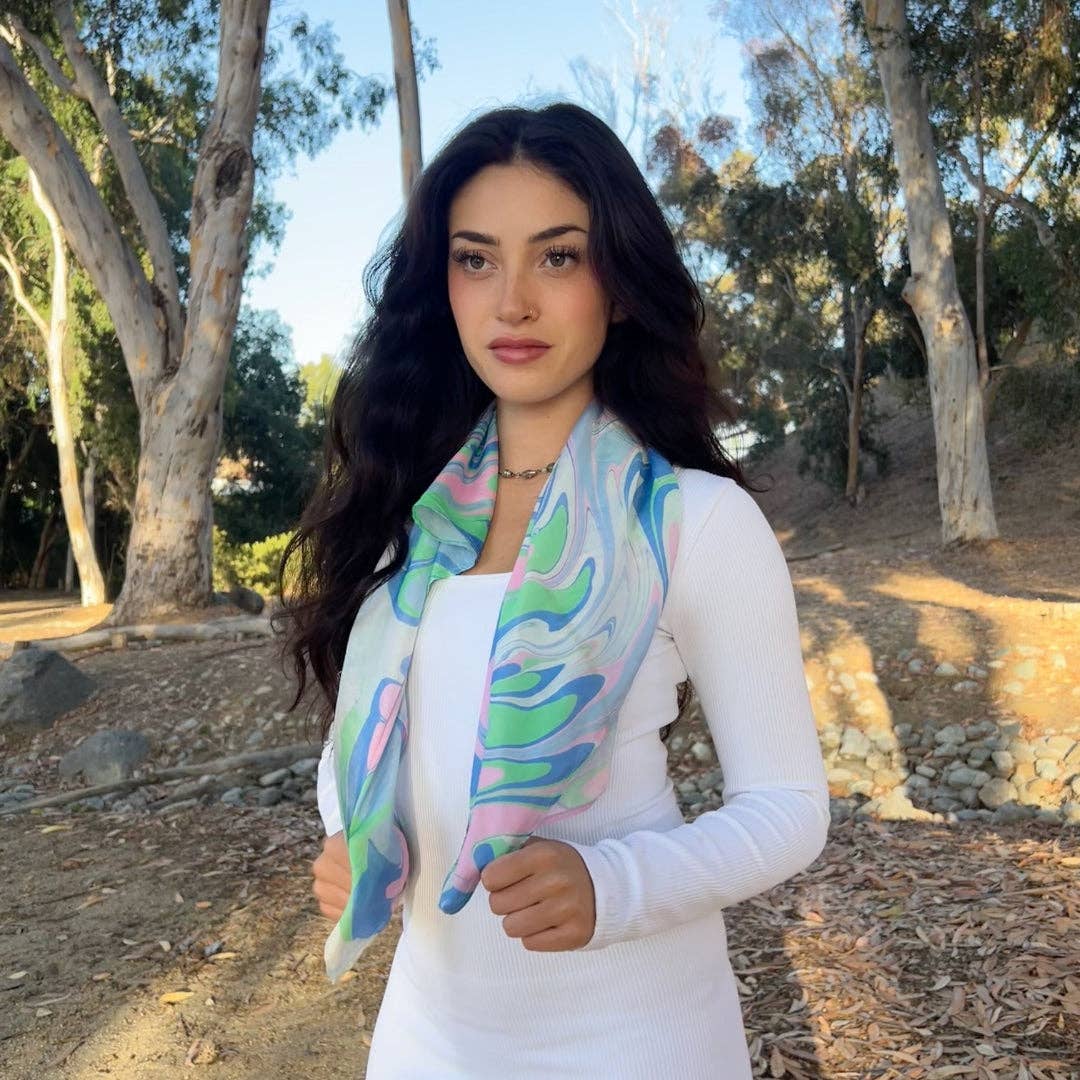 Humble Hilo - Vendita all'ingrosso Sciarpa - Donna - Sciarpa in seta Humble Hilo Marble Swirls45