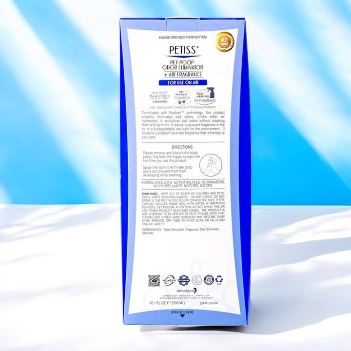 Instant Fresh Air - Wholesale Pet Deodorizing Spray - Petiss 10.1 Oz., Pet Poop Odor Eliminator + Air Fragrance.8