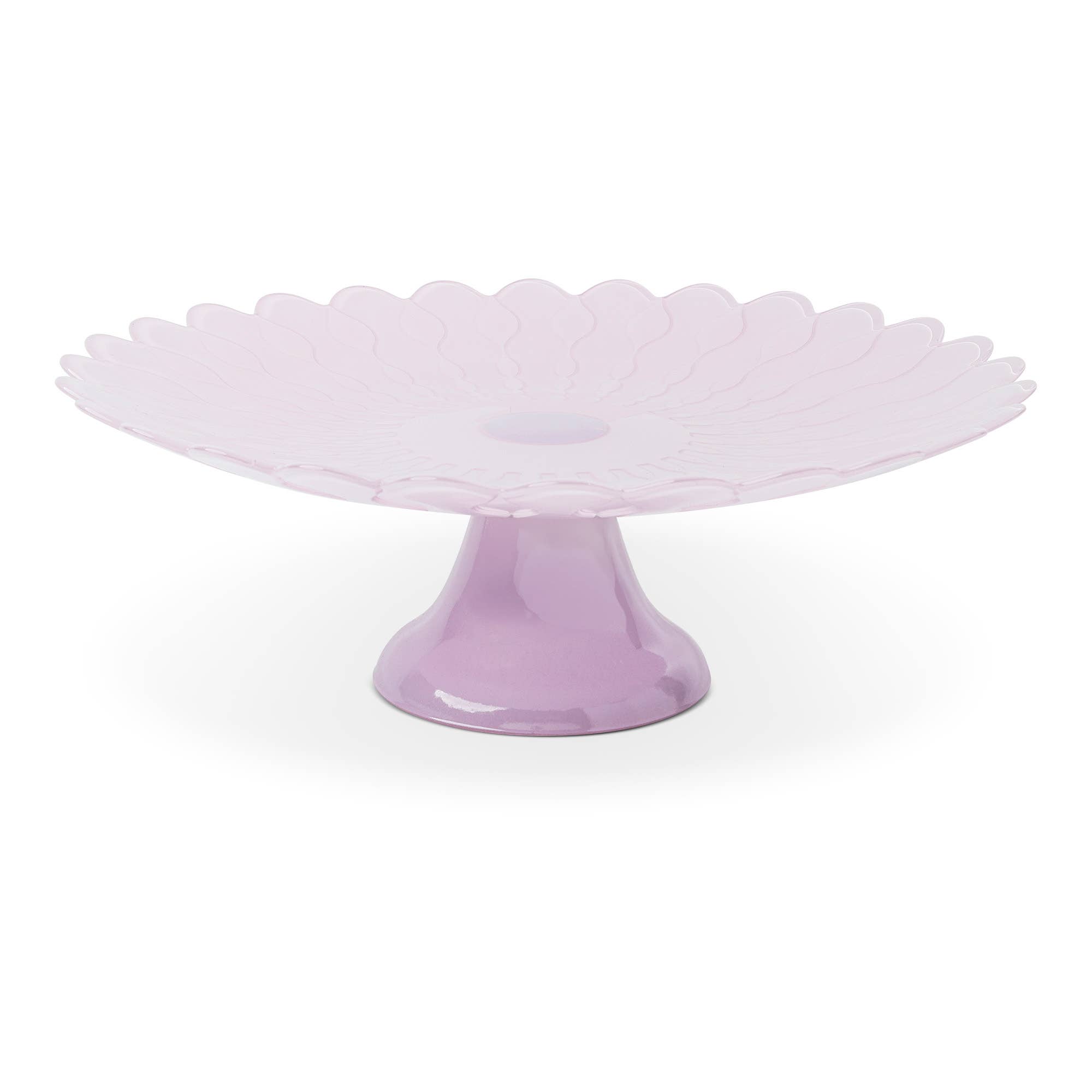 Core Home - Wholesale Cake Stand - 13" Scalloped Daisy Cake Stand - Lavender Mist1