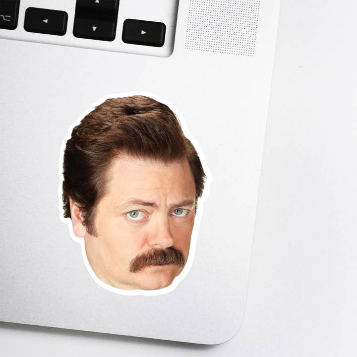 Lucky Mfg. Co. - Wholesale Sticker - Ron Swanson Celebrity Head Vinyl Sticker - Parks and Rec