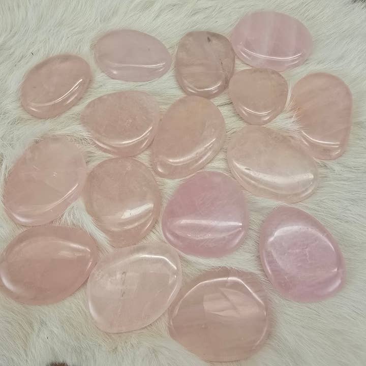 .5 Kg Rose Quartz Flat Palm Stone ~ Bulk Crystals ~ Minerals for wholesale by Aquamarine Daydream Wholesale