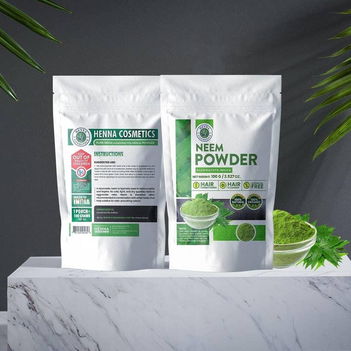 Henna Cosmetics Cypri - Wholesale Skincare Face Mask - Neem Powder (Azadirachta Indica) | 100 Grams (3.53 Oz.) | 100% Organic Supplement For Hair and Skin | Henna Cosmetics2
