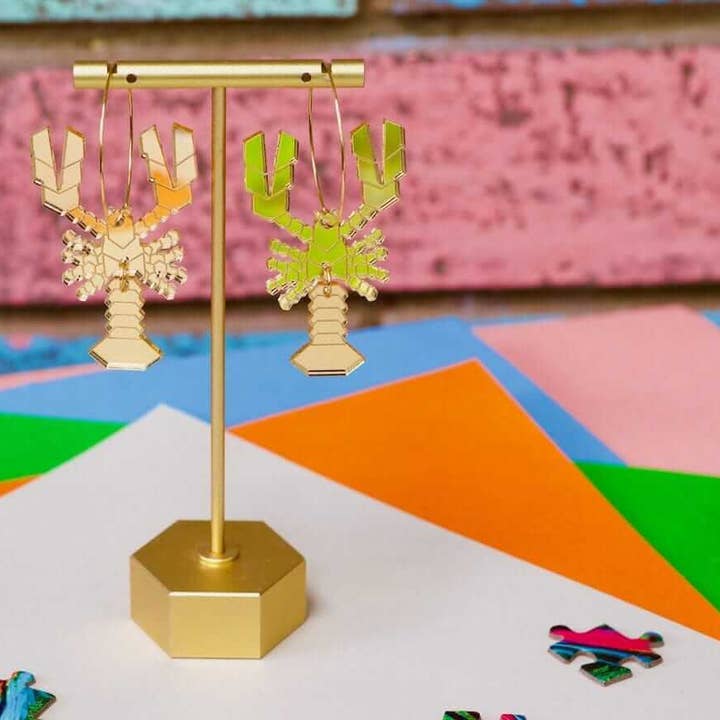 Little Geraldine - Wholesale Hoop earrings - Geometric lobster4