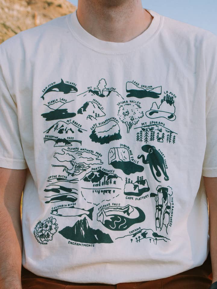 Traildust Goods - Wholesale Screen Printed T-Shirt - Women's - Washington National Parks Souvenir T-Shirt Unisex6