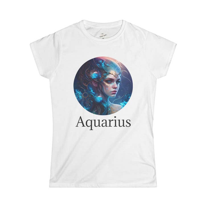 Aquarius Zodiac Women's Softstyle Tee - Visionary & Mysterious Astrology Shirt for wholesale by The Unique Spider
