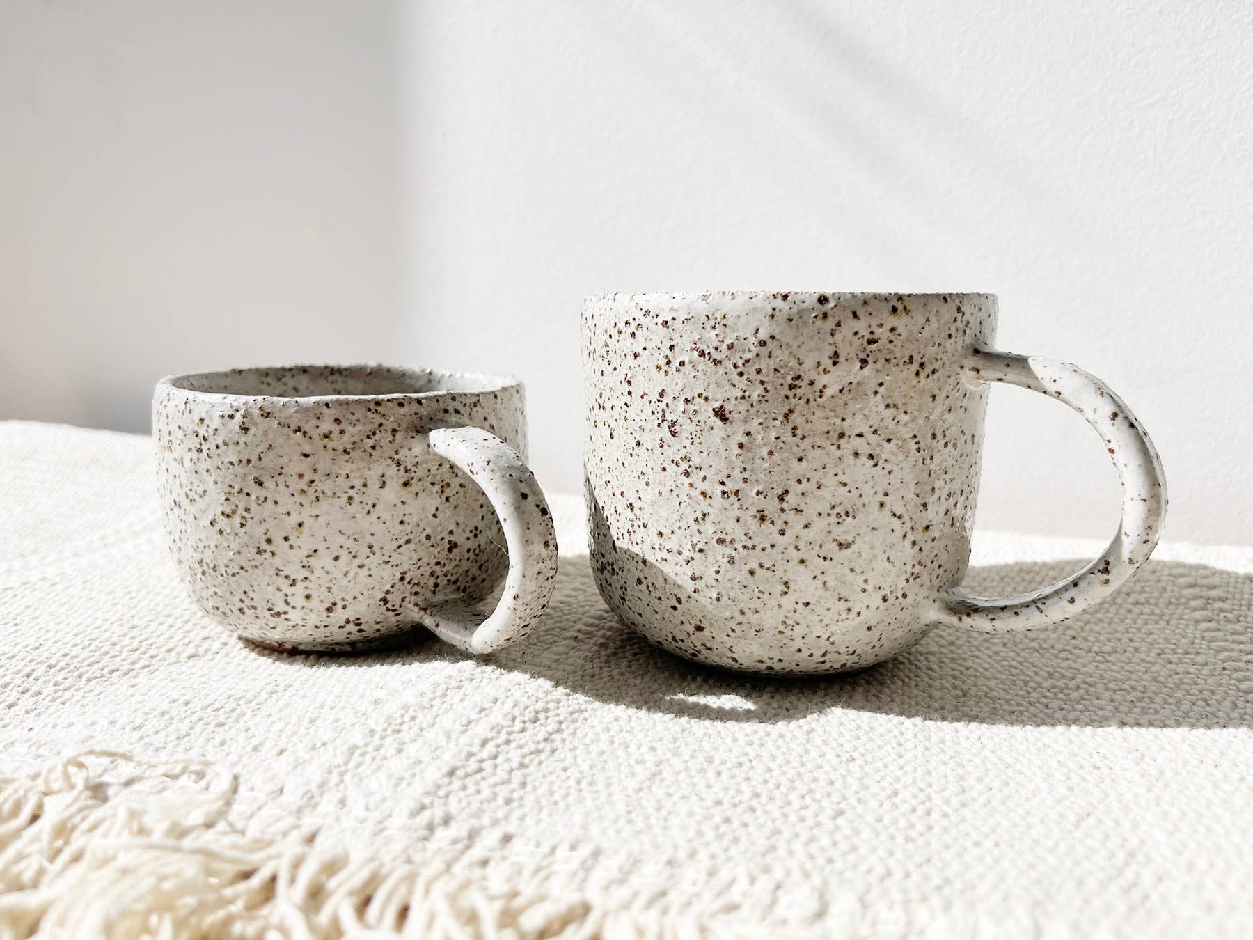 Eli.C Studio - Wholesale Coffee Mug - BESTSELLER White Rustic Speckled Handmade Ceramic Mug4