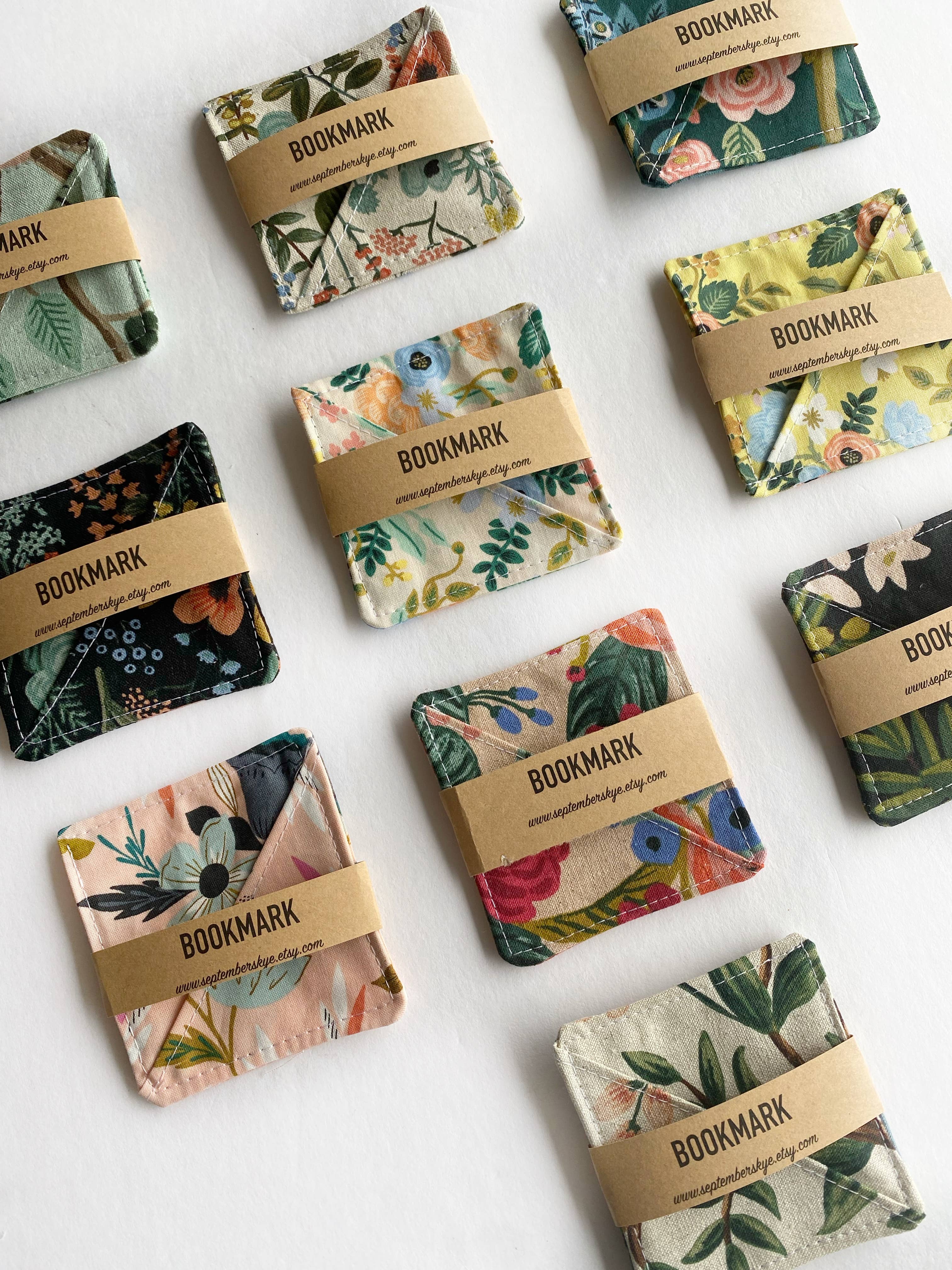 September Skye Bags & Accessories - Wholesale Bookmark - Corner fabric bookmarks in various rifle paper prints3