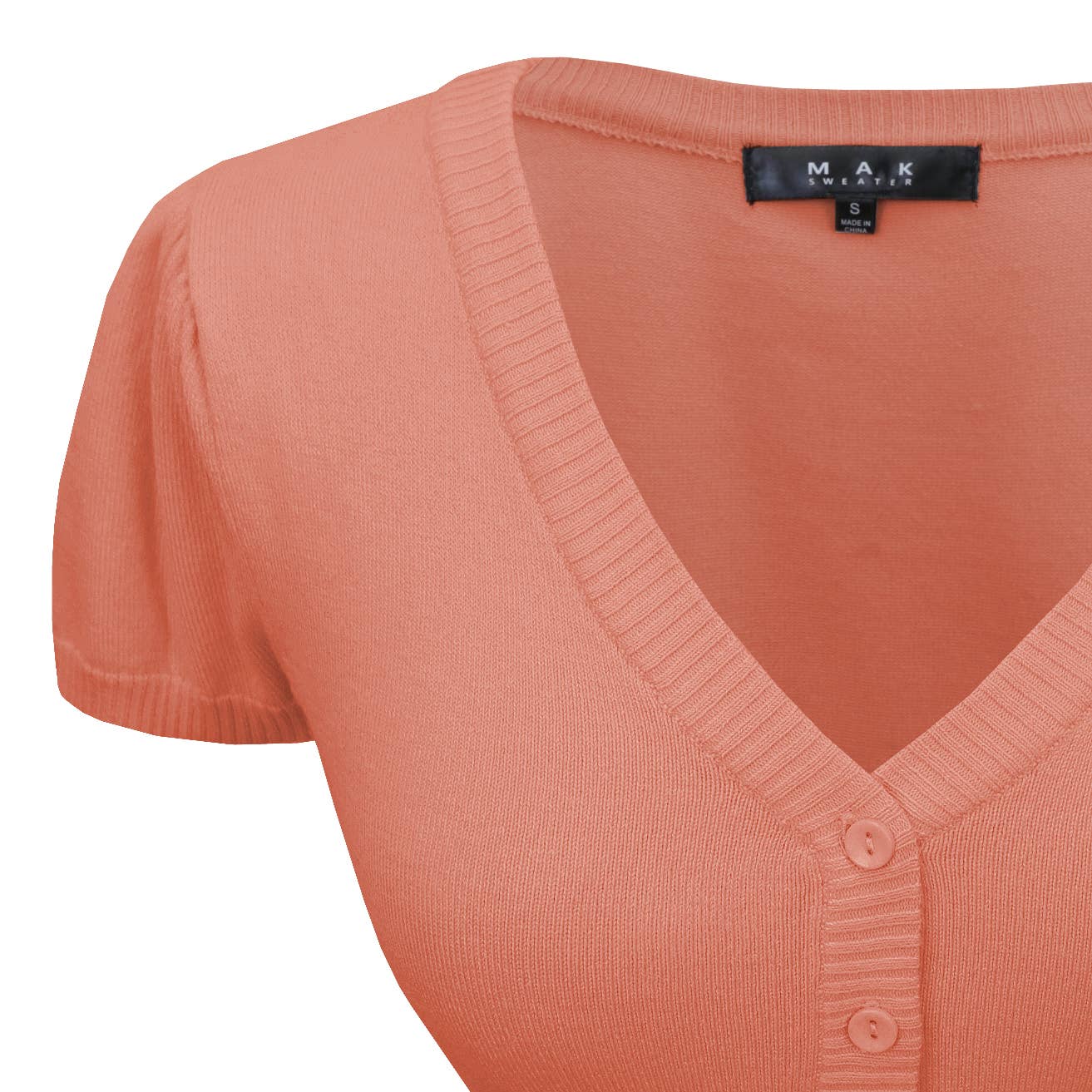 Mak - Vente Cardigan – femme - Cardigan boléro court à manches courtes bouffantes et col en V HB21377