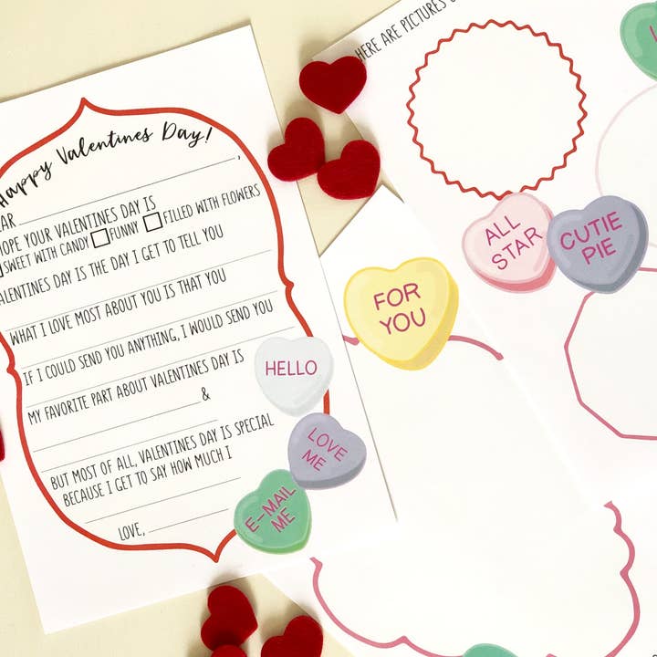 Valentines Day Letter Set - Kids Fill-In-Blank Notes for wholesale by The Mad Padder