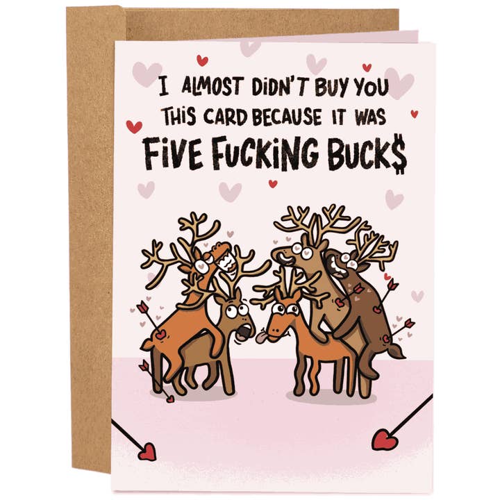 Sleazy Greetings - Wholesale Valentine's Day Card - Five Fucking Bucks Valentine's | Funny Valentine's Day Card