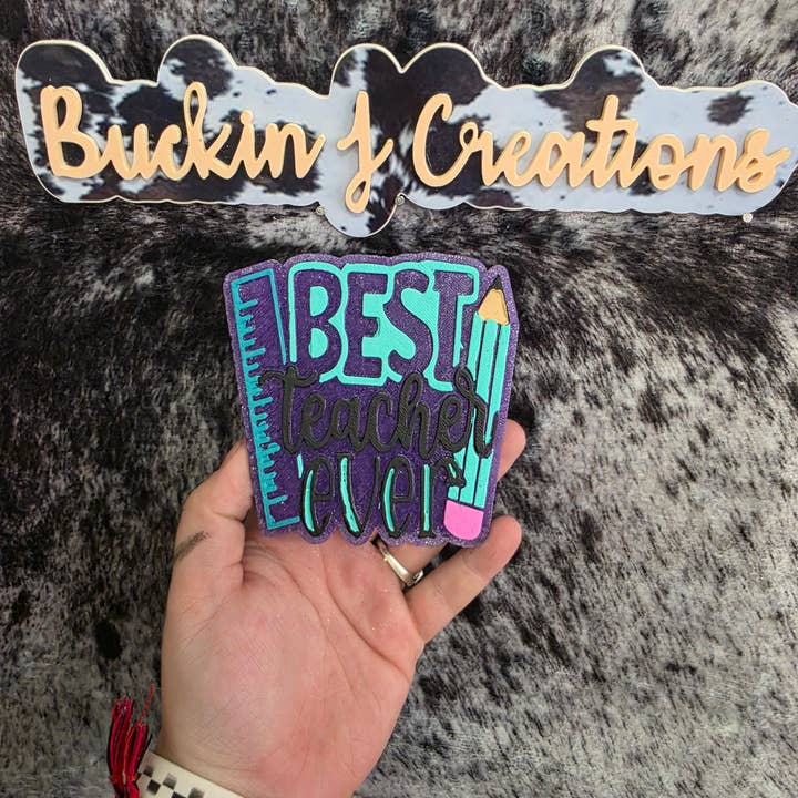 Buckin J Creations - Venta al por mayor Ambientador de coche - Mujer - Ambientador de coche hecho a mano "Mejor profesor/a del mundo".7