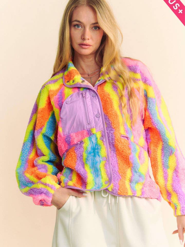 PIÙ CERNIERA IN PILE TESTURIZZATO MULTICOLORE per la vendita all'ingrosso da parte di Davi & Dani