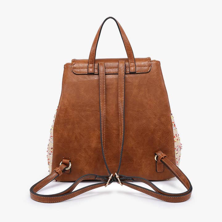 JNC RT (Jen & Co. Outlet) - Wholesale Backpack - Women's - BP1919 Saffron 2 Tone Straw-Textured Backpack7