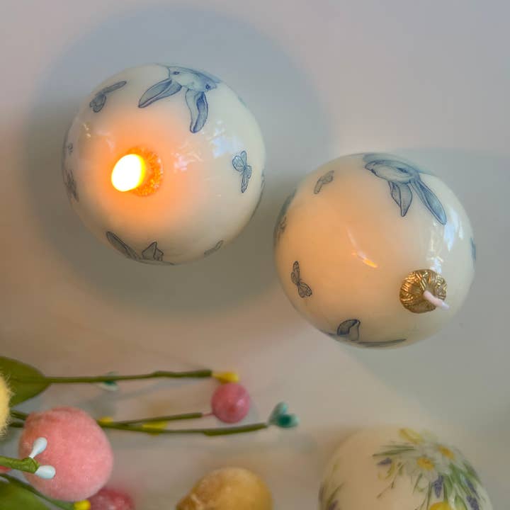 Latana Candles - Wholesale Pillar Candle - Easter Egg Candle with Cute Blue Bunny | Easter Decor & Gift
