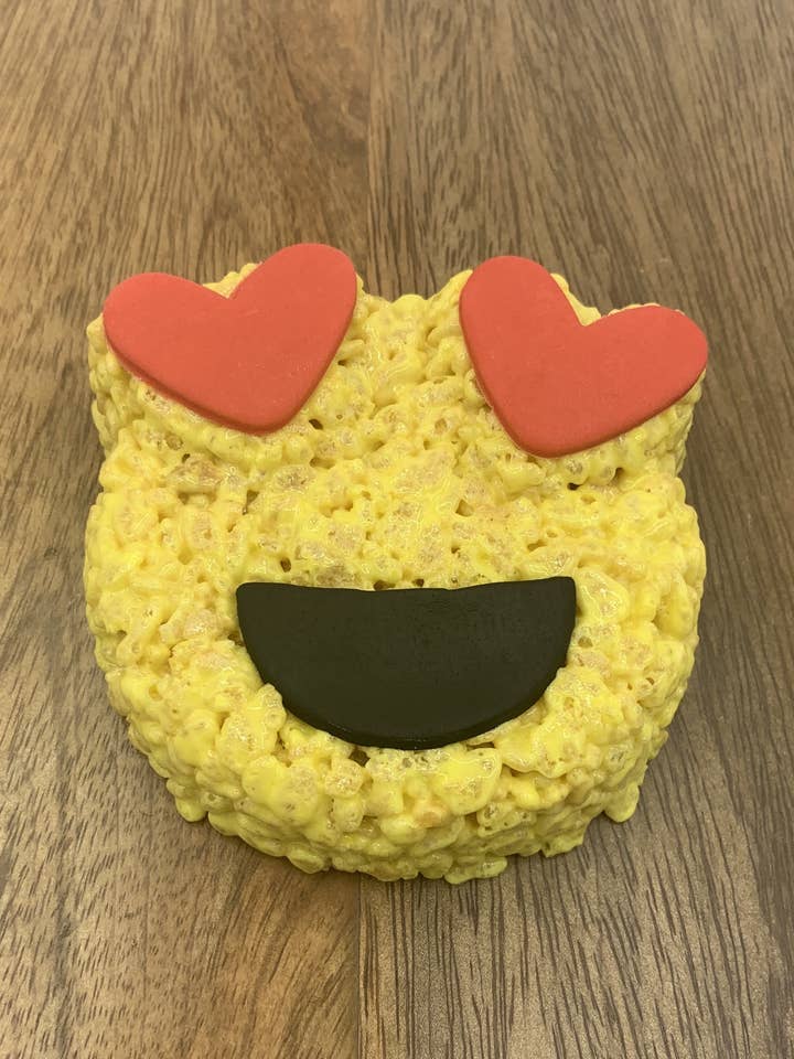 Emoji Heart Eyes Rice Crispie Treats - Case of 12 for wholesale by Creative Crispies Co.