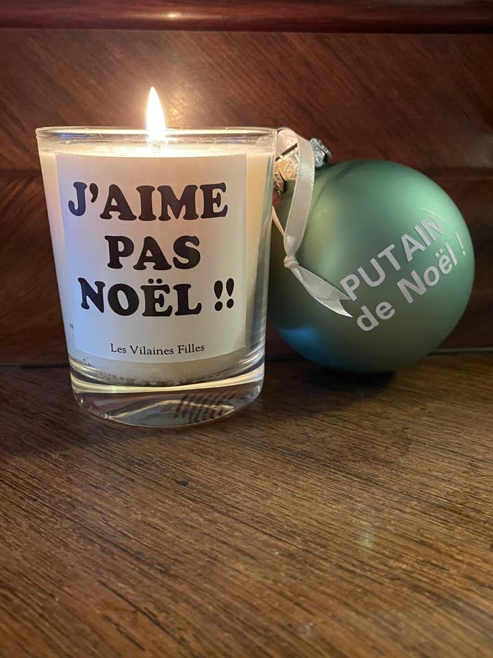 Vela "Não gosto do Natal" fabricada em França por atacado de Les Vilaines Filles