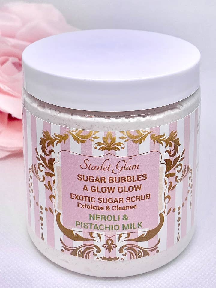 Neroli & Pistachio Milk Sugar Scrub for wholesale by Starlet Glam Bath & Body