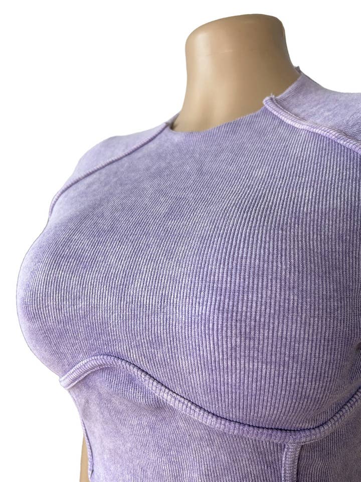 MB Fashion Wholesale - Wholesale Top & Short Set (NOT Loungewear) - Women's - MB FASHION WASHED RIBBED HIGH QUALITY SHORTS 2 PCS SET 4020LY13