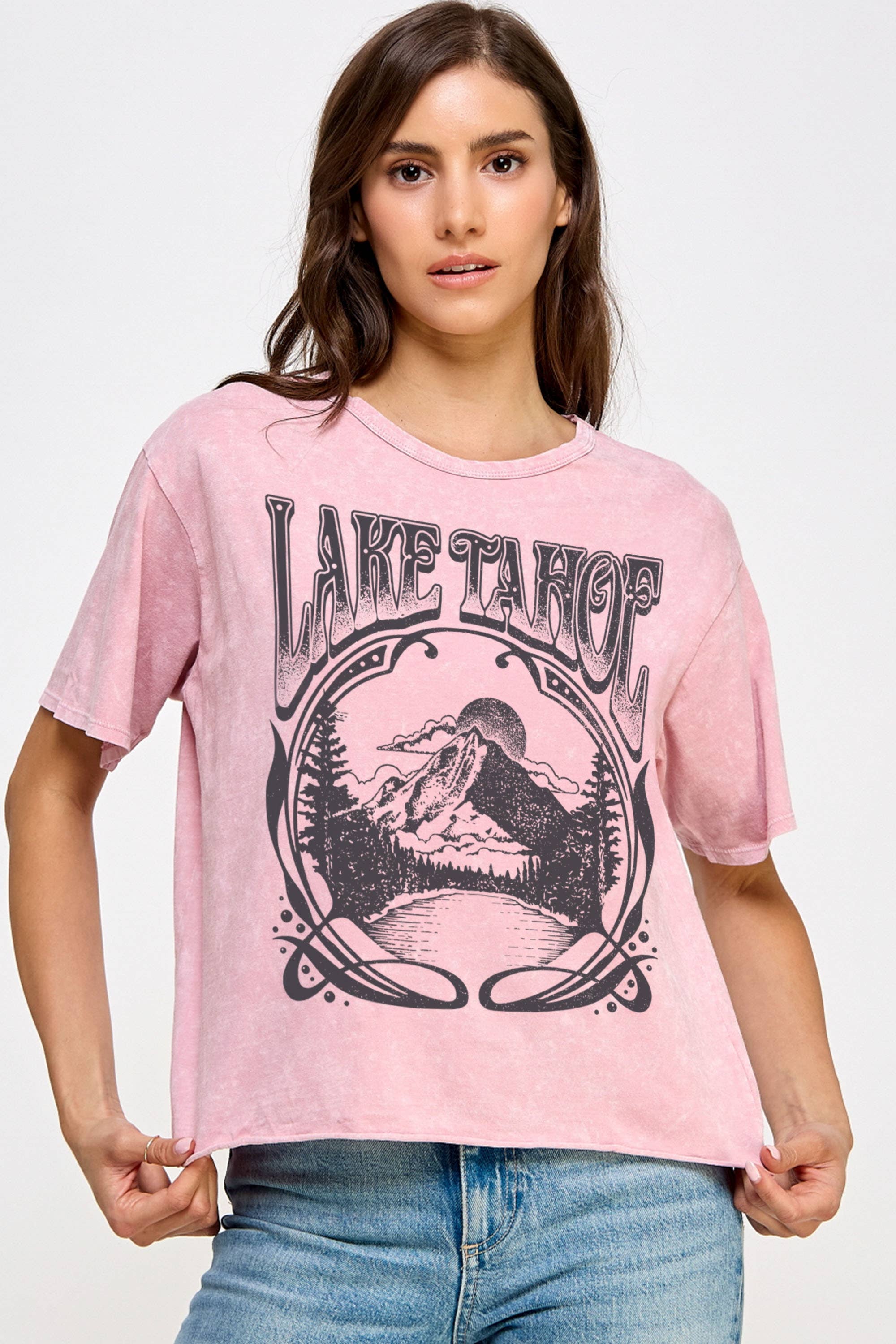Honestee - Wholesale T-Shirt (Graphic) - Women's - Lake Tahoe Mineral Washed Graphic T-Shirt0