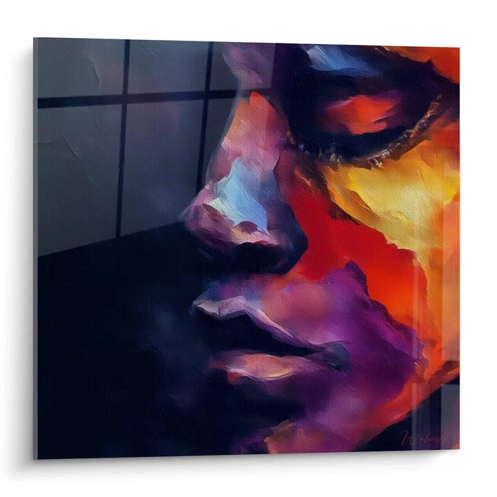 Silhouettentafel Orangefarbene Dämmerung - Afrikanische Gesichtsausgabe für den Großhandel von Walensky