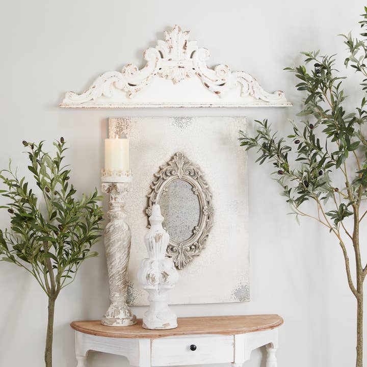 UMA Home Decor - Wholesale Wall Accent - French Country White Wood Wall Decor