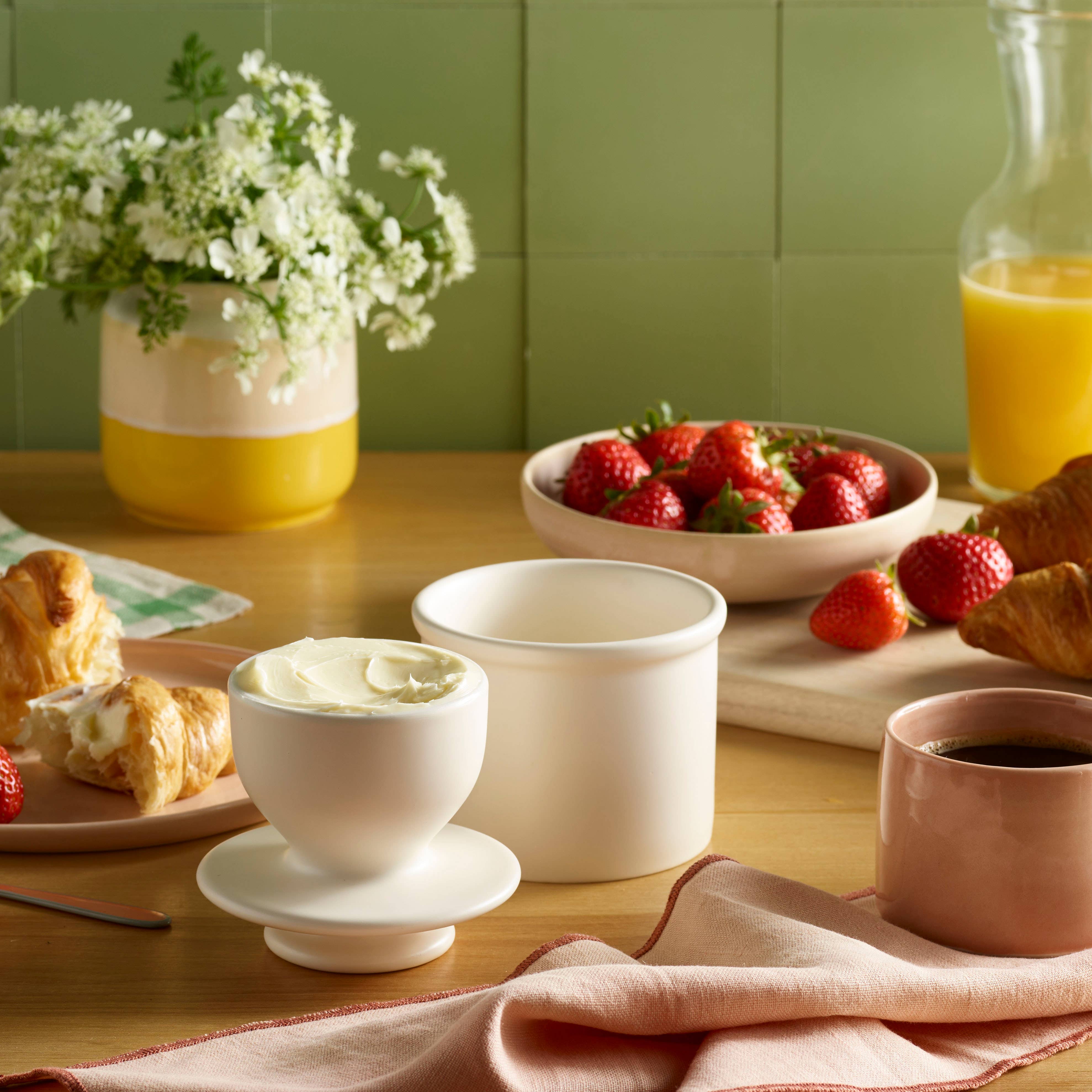 The Original Butter Bell® Crock - Wholesale Butter Dish - The Original Butter Bell® Crock - Retro Ivory Matte4