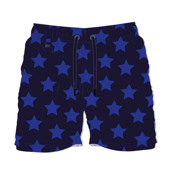 GUADELOUPE BOXER BLUE FLOCK STAR for wholesale by MOVE beachwear