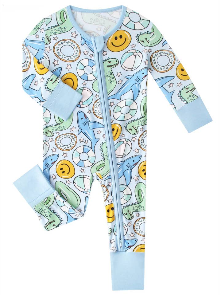 PoshTOT Summer Bamboo Baby Convertible Zippy Romper for wholesale by Charlie's Project Kids