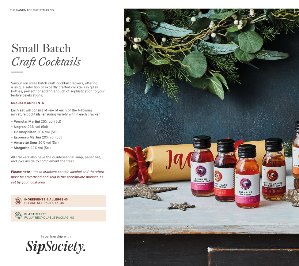 The Handmade Christmas Co. - Wholesale Christmas Decoration - Crimson Blush - Handmade Luxury Christmas Crackers (6pcs)5