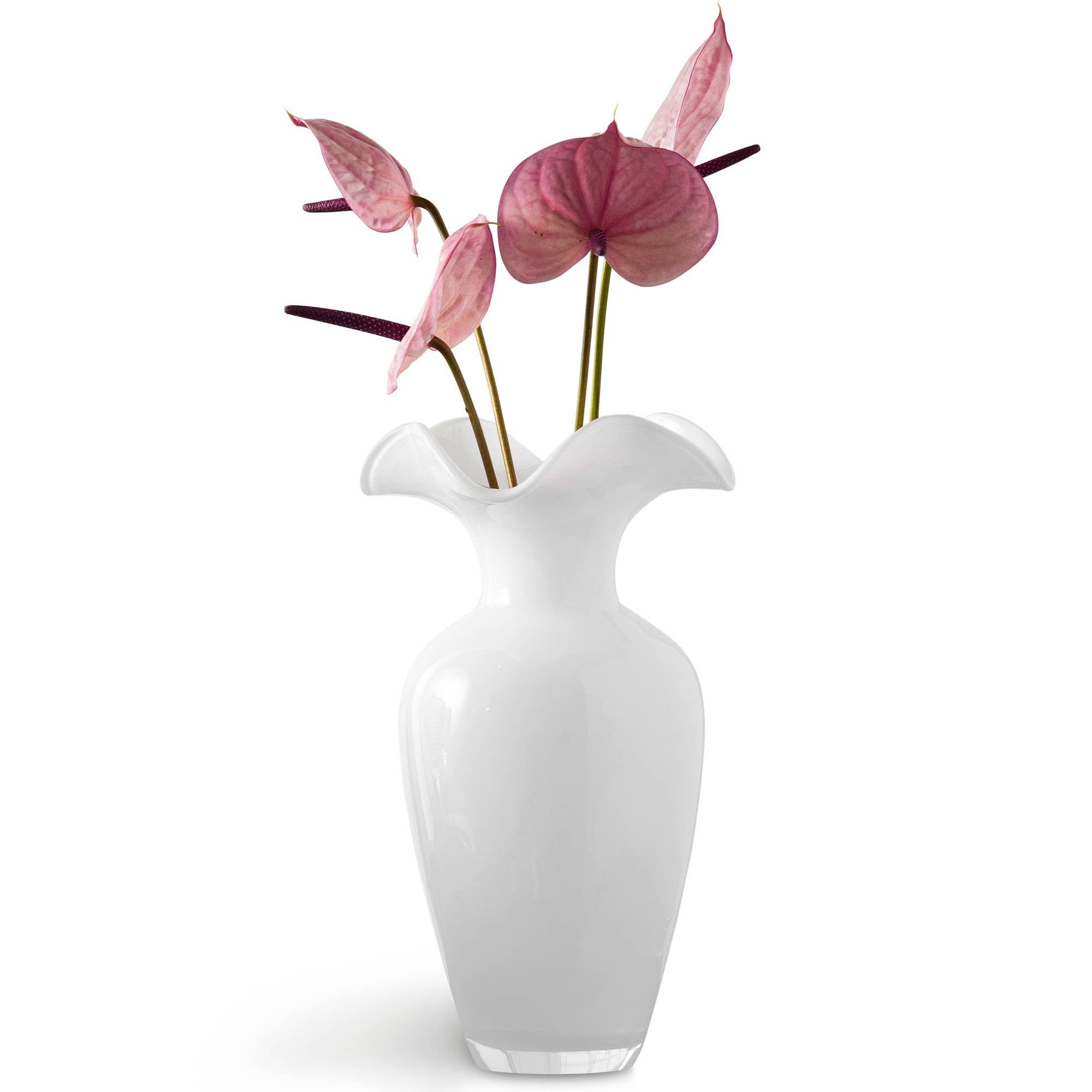 Barski - Wholesale Vase - Opal Opal White Vase, 13.5"H