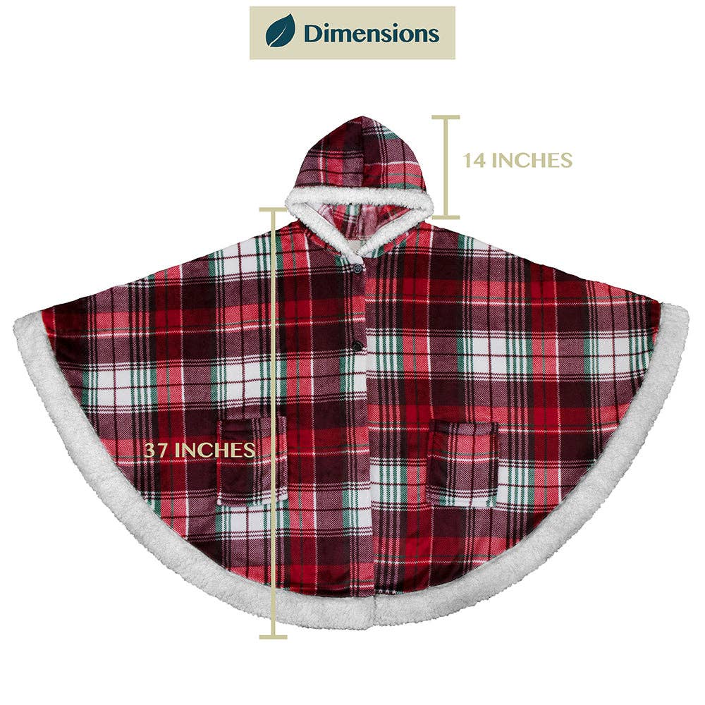Pavilia – wholesale Poncho – Women's – Angel Wrap Hoodie Sherpa Poncho Blanket155