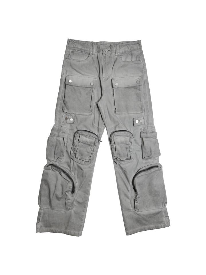 First Row - Wholesale Jeans - Men's - Y2K UTILITY CARGO DENIM PANTS