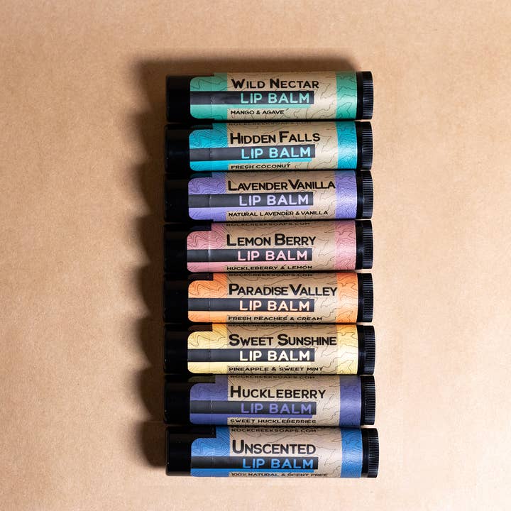 Rock Creek Soaps - Wholesale Lip Balm - LIP BALM | Huckleberry - with POP Display