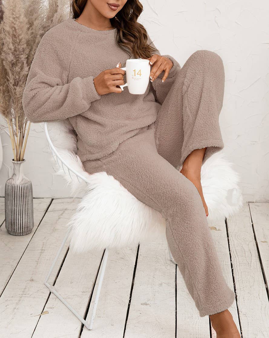 HIDDENBRAND - Wholesale Lounge Set - Women's - Loungewear Double-Sided Plush Two-Piece Set0