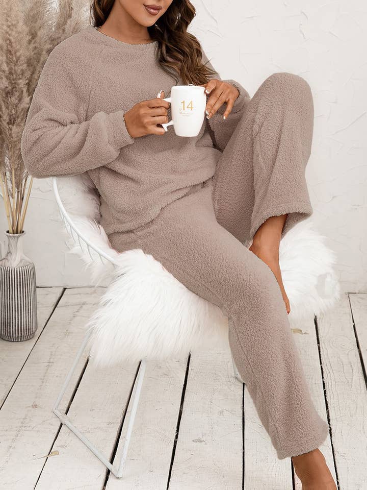 HIDDENBRAND - Wholesale Lounge Set - Women's - Loungewear Double-Sided Plush Two-Piece Set