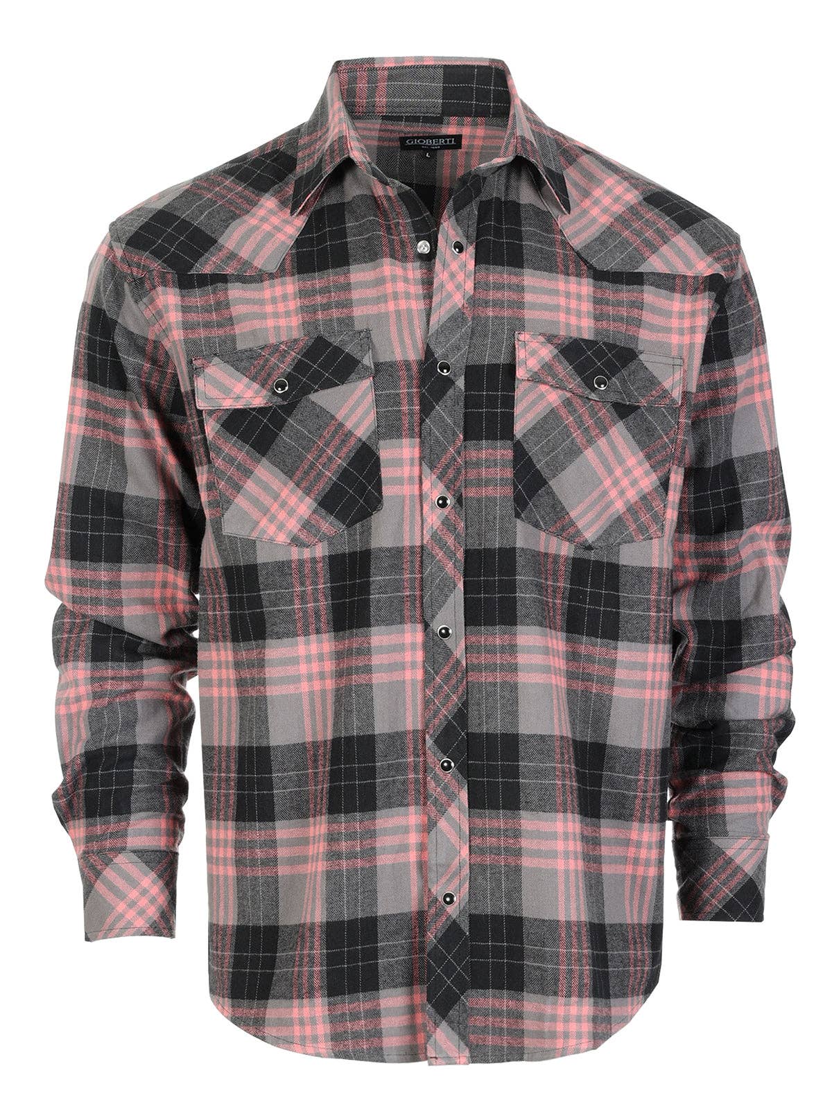 b-one inc - Wholesale Button Down Shirt - Men's - Men's Flannel Plaid Western Shirt with Snap Buttons1