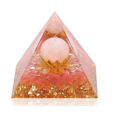 Designs by Deekay Inc. - Wholesale Spiritual Stone/Crystal - Rose Quartz Orgonite Crystal Pyramid (80 Mm)