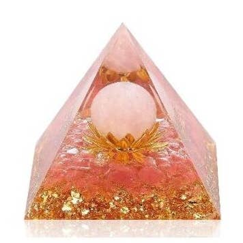 Designs by Deekay Inc. - Wholesale Spiritual Stone/Crystal - Rose Quartz Orgonite Crystal Pyramid (80 Mm)0